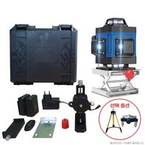 4D 그린 레이저 레벨기 수평기 수평계 8 12 16선 라인 삼각대 벽걸이 블루 3D 자동, 16선 그린(독일 오스람) 배터리2+베이스+삼각대, 1개