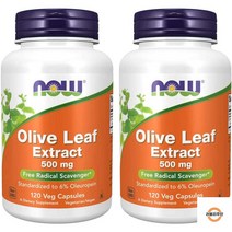 나우푸드 올리브잎 추출물 500mg 120식물성캡 2팩, 나우푸드 올리브 잎 추출물 500mg 1+1