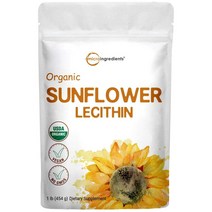 Micro Ingredients USDA오가닉 해바라기 레시틴 파우더 가루 분말 454g US Grown Organic Sunflower Lecithin Powder
