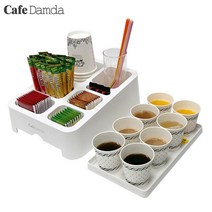 CafeDamda 카페담다 커피트레이 멀티 보관 정리 탕비실 정리함, 화이트, 1개, 화이트