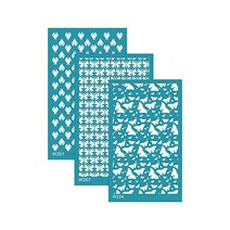 Harilla Kin 3 개 폴리머 클레이 도구 실크 스크린 스텐실 재사용 가능한 인쇄 귀걸이 장식 점토 스탬프 DIY 보석 제작 공예 A