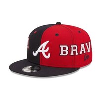 New Era 애틀랜타 브레이브스 뉴에라 팀 스플릿 9FIFTY 스냅백 모자-네이비/레드 196818382640