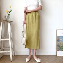 사랑스러움풍덩 옆트임 린넨 롱 스커트(sk293)