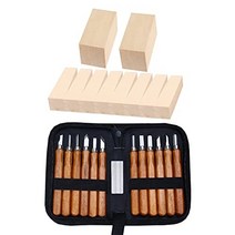 [미국] 우드카빙 재료 나무 조각 도구 키트 - 프리미엄 나무 휘틀링 키트 나무 블록
