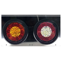 대성부품/LED 사각 2구 데루등/스텐판/3WAY/LED테일램프/브레이크등/원형/후미등/C-010/12V/24V/램프/C-010/화물차/대형트럭/후진등/빽등/개조용/DIY/사각등, 12V C-010(조수석)