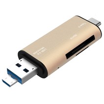 크레앙 5in1 USB 타입 C OTG 카드 리더기, CREOTG5IN1-GD, 골드