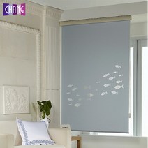 [창데코] 레이저 블라인드 롤스크린 [물고기]