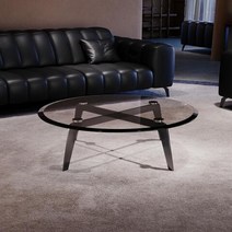 강화유리테이블 라운드 찻상 심플 모던 강화 유리 거실 홈 디자이너 모델, 1.Round surface-titani