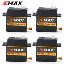 EMAX 브러시리스 디지털 서보 후타바 JR 플러그 RC 글라이더 모델 비행기 부품 ES3352 4.8V 6.0V 2.4 2.8kgf. cm, 4pcs ES3352