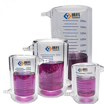 이중층 내열유리 비커 광촉매 반응기 500ml 1000ml 5000ml 과학 실험, 3000ml