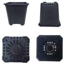 왕도매 대량구매) 사각플분) 5호 6호 7호 사각플라스틱화분 블랙 분갈이 다육이분