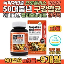 50대 중년 프로폴리스 구강항균 항산화 면역력 영양제 캐나다산 환절기 입안 헐었을 때 목이 칼칼할 때 간지럽고 기관지에 좋은 50 60 대 식약처 인증 플라보노이드 구강향균 영양제