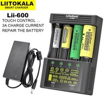 LiitoKala 배터리 충전기 Lii-S8 Lii-600 Lii-PD2 Lii-202 밧데리충전기 3.7V 리튬 이온 NiMH 1.2V 9V Li-FePO4 18650 2665, [04] Lii-600 and Adapter