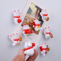 마네키네코 일본 복 고양이 메모자석 냉장고 미니어처 마그넷 인테리어 소품 아이디어 상품, G