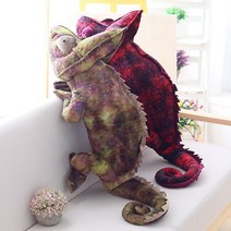 BAZA 파충류 베일드 카멜레온 도마뱀 인형 2종 70-100cm, 1번, 70cm
