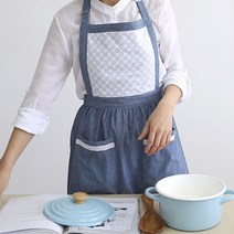 청색 목걸이 승무원앞치마 한식앞치마 공주풍앞치마 제과제빵앞치마, 단품, 단품