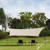 실타프 대형 경량 헥사 백패킹 캠핑 렉타 미니멀 차박 오토캠핑 그늘막 타프, 아이보리 3x4.4m