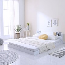 리버퍼니쳐 어스트 저상형LED콘센트침대 SS/Q프레임 시리즈 RZ0779, 화이트, PE폼깔판