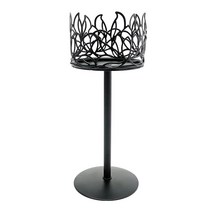 기둥 촛불에 대 한 금속 캔들 홀더 Tealight 촛대 결혼식을위한 현대 장식 낭만적 인 저녁 식사 커피 테이블 홈, 철, 검은색