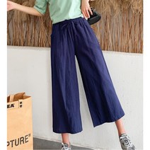 여자 여름 7부 와이드 팬츠 통바지