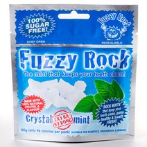 Fuzzy Rock 퍼지락 자이리톨 크리스탈 무설탕 사탕 캔디 엑스트라 스트롱 민트 40g 10팩