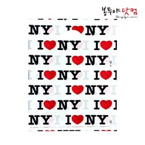 봉투야닷컴 LDPE 35호 (35x44cm) 50장 비닐쇼핑백, I러브NY-화이트