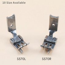 홈트레킹 런닝머신 JUKI 515 Brother 842 트윈 바늘 재봉틀 액세서리 부품 브래지어 용 S570 오른쪽 및 왼, 05 S570L 1-2_01 0.1cm