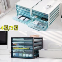 책상위 플라스틱 서랍식정리함 4단 5단 홈피씨방 무인카페 행정실 공유사무실 병원, 1개, 4단 - 블랙