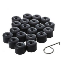 기화기부품 관리기 청소 자동차 휠 러그 너트 캡 제거 도구 20 개 폭스 바겐 제타 골프 파사트 비틀 EOS 티구안 액세서리, Black+17mm