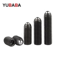 나사 너트 합금강 볼 포인트 육각 소켓 스프링 볼 플런저 그럽 포인트 고정 나사 블랙, 01 M12(2PCS)_07 20mm