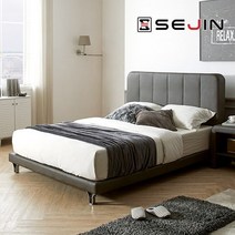 세진침대 비엔나 투매트리스 침대 프레임만Q, 모카그레이