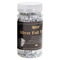 식용금박 금박지 금종이 글리터 반짝이 펄 3g/병 식용 금박 금 조각 도금 예술 크리스탈 드롭 배송 접착제, 03 Silver