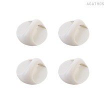 아가토스 다용도 접착식 멀티 부착형 원형 창문 문 손잡이 화이트, 4개입