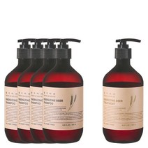 [댕기머리]에너자이징 비어 샴푸 500ml 4개 + 에너자이징 비어 트리트먼트 500ml, 없음