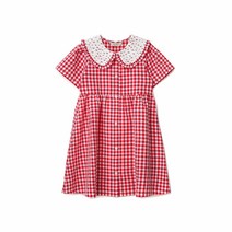 페리미츠 23년 여름 유아 키즈 초등 주니어 아동 여아 귀여운 레드 체리 체크 원피스
