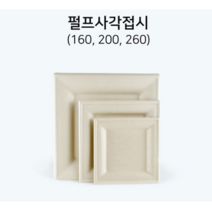 펄프사각접시 160x160 50개 야유회행사 파티용 뷔페