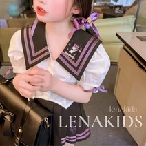 몰리앤씨 여아용 교복 스쿨룩 캐릭터 자수 셔츠 주름치마 상하복 세트
