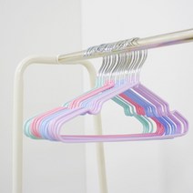 (아동용)아이방 옷정리 미끄럼방지 흘러내리지 않는 논슬립 PVC 코팅 옷걸이 행어, 핑크