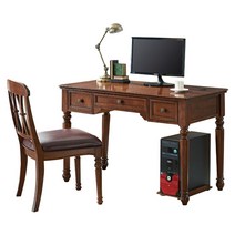 미국식 엔틱책상 클래식 아메리칸 앤틱책상 고급가구, 1.2m 3단 책상+책의자 1세트 본체받침