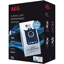AEG GR201SM S-bag 먼지봉투 클래식 롱 퍼포먼스 메가팩, 12, 모델 2018
