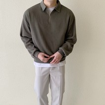 남자 반집업 카라 골지 니트 맨투맨 L-2XL 10color