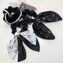 미야미마켓 레터링 실크 프랑스 곱창 머리끈 3종 세트