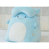 팽귄 악어 베개 쿠션 캐릭터 집순이 귀여운 삼각 등받이 등 목 허리 필수템 침대, D.고래스타일-라이트블루 + 45x40x21cm