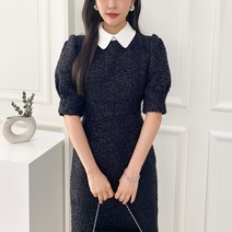 엘리아 어깨퍼프 우아한 하객 모임원피스 연말파티