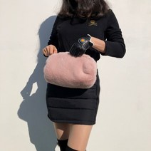 [기타] 로로얼로이 겨울 골프 밍크 에코퍼 방한 손난로 따수미 벨트 가방 골프핸드워머, 옵션:[컬러] 핑크