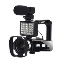캠코더 4k 라이브 스트림 렌즈 후드 와이파이 야간 투시경 vlogging 사진, 4K 카메라, 16g SD 카드