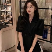 여성정장자켓 얇은 야외 숄 겉옷 여성용 숏 탑 하이엔드 가디건 슈트 반팔 작은 정장 재킷 여름