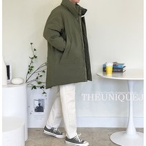 더유니크제이 남자 몬스터 겨울 오버핏 롱 야상 패딩 점퍼 언발 개파카 점퍼 3컬러