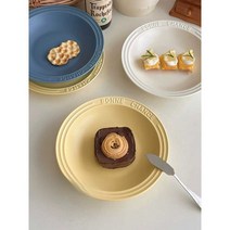 빈티지 레트로 접시 플레이트 cake 홈카페, 8인치 프렌치  블루