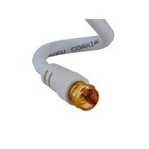 Cables Direct Online 22.9m(75피트) 블랙 RG6 동축 케이블 F 핀 팁 BNC 연장 와이어 위성 접시 TV 안테나용525738, White